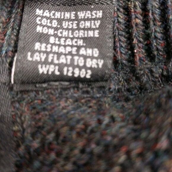 Vtg Bill Blass Mens Chunky Sweater M Hand Framed Heathered Eclectic Grandpacore - Picture 7 of 7